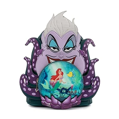 Image of Loungefly Disney Villains Scene Ursula Crystal Ball Womens Double Strap Shoulder Bag Purse