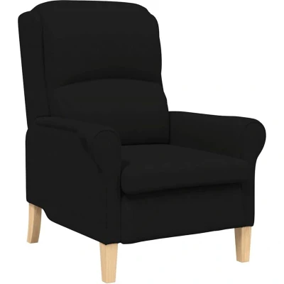 Image of vidaXL Black Armchair Fabric upholstery with wooden legs