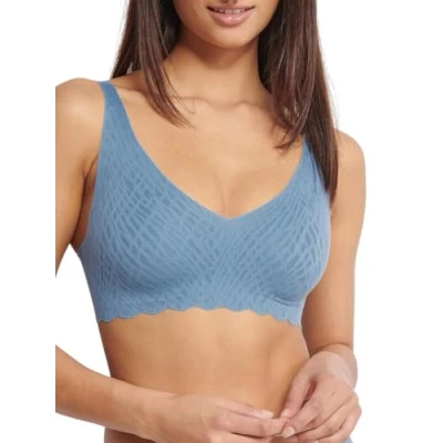 Image of Sloggi Women&#039;s Zero Feel Bliss Soft Bra Bra, Azura Blue, S Plus