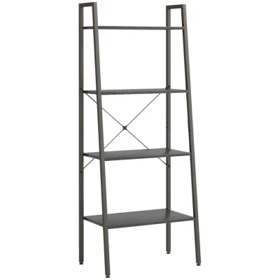 Image of vidaXL 4 Tier Standing Shelf Black 56x35x140 cm