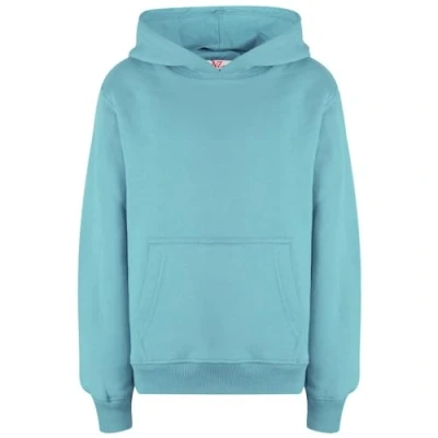 Image of True Face Kids Fleece Hoodie Pullover Top Youth Long Sleeve Casual Hoody Girls Boys Unisex Sweatshirt Turquoise No Cord 7 8 Years