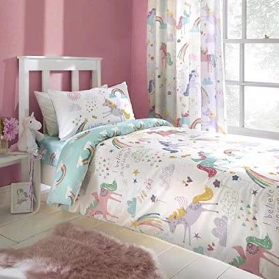 Image of Bedlam Rainbow Unicorn Duvet Cover Set, Multicolour, 2 pcs, Single