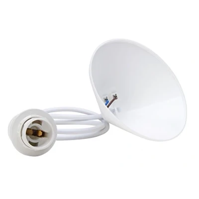 Image of Kopp Cord Pendant for Lampshades, 11 cm Ceiling Canopy with Strain Relief and Approx. 217001049 55 Cable H03VV F2 x 0.75 mm2 Insulated Socket E14 Umbrella Support Ring White