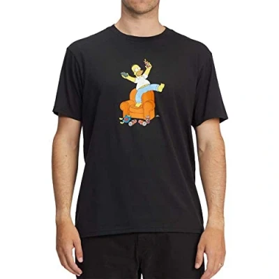 Image of BILLABONG™Simpsons Duff Homer Short Sleeve T Shirt Men M Black