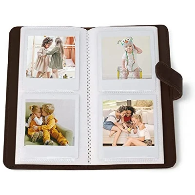 Image of Mini Photo Album for Fujifilm Instax Square SQ6, 80 Pockets Premium PU Leather Film Wallet SQ1/SQ10/SQ20/SQ6 Camera and SHARE SP 3 Polaroid Printer Black