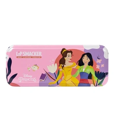Image of Lip Smacker Disney Princess Artisan Picnic Beauty Tin, Three Level Kids&#039; Makeup Set with Glossy LipGloss, Bright EyeShadows, Applicators, and Hair Accessories