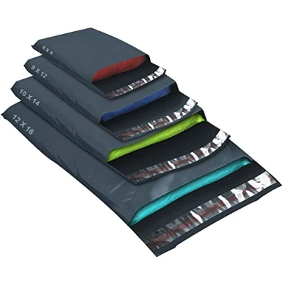 Image of 50 Mixed Size Grey Mailing Bags, Self Seal Strong Waterproof Poly Plastic Envelopes for Parcels, Packaging, Small, Medium, Large Mail, Shipping Courier Delivery Bags 4Sizes,