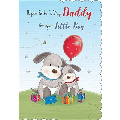 Image of Cute Father&#039;s Day Card Daddy From Boy 9 x 6 inches Piccadilly Greetings