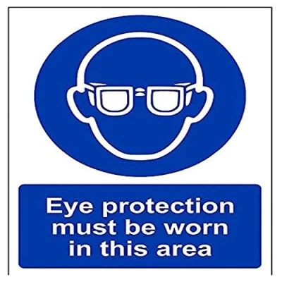 Image of V Safety Eye Protection Must Be Worn In This Department PPE Sign 150mm x 200mm 1mm Rigid Plastic