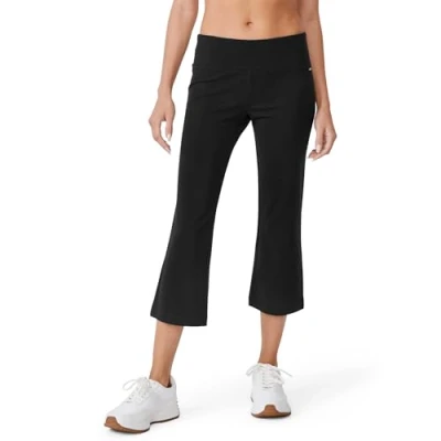 Image of Jockey Women&#039;s Slim Capri Flare, Deep Black, 2X