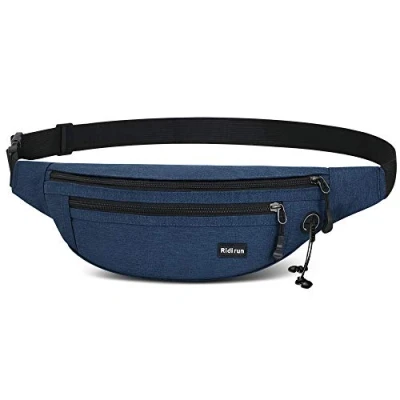 Image of Waterproof Bumbags Running Belt Ligthweight Pouch Waist Packs Breathale Cycling Bum Bag Hiking Travel Dog wolking for Women Men Ladies Boys (Darkblue)