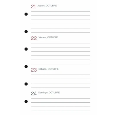 Image of Miquelrius 2024 Comprehensive Annual Diary Refill, Horizontal Week View, Caddy Size 80 x 120 mm, Spanish, Portuguese and English