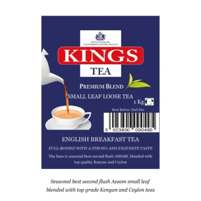 Image of KINGS TEA PREMIUM ENGLISH BREAKFAST LOOSE TEA, SMALL LEAVES, 1KG