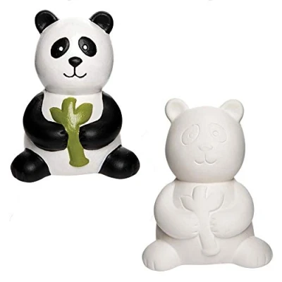 Image of Baker Ross AX848 Panda Ceramic Coin Banks, White,black,4.7 x 4.1 3.3inches