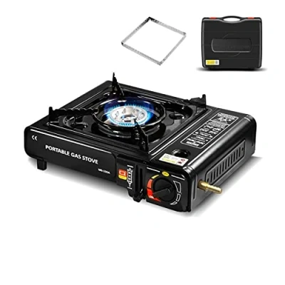 Image of XJKH Camping Stove, Portable Gas Cooker Compact Outdoor Stove Single Burner â“ BBQ With Carry Case, For Home,Restaurant, Indoor And