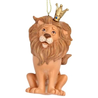 Image of Gisela Graham Resin Lion with Crown Hanging Decoration 9x4.5x4.5 Centimetre