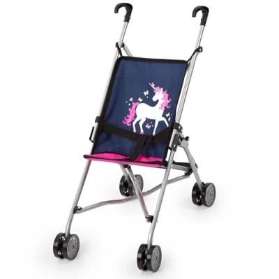 Image of Bayer Design 30154AA Dolls pushchair, stroller, foldable, double wheels, security belt