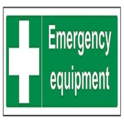 Image of V Safety Emergency Equipment Sign 300mm x 100mm 1mm Rigid Plastic