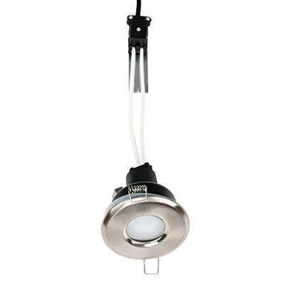 Image of MiniSun Pack of 6 Bathroom/Shower/Soffit IP65 Rated Brushed Chrome GU10 Recessed Ceiling Downlights