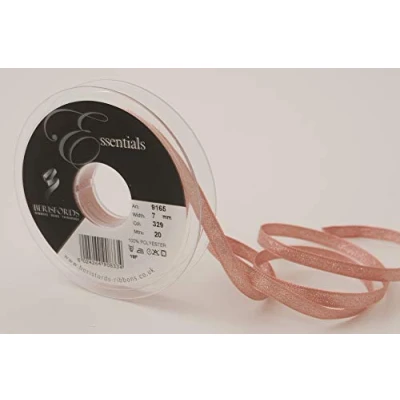Image of Berisfords Rose Gold Lame Ribbon, Polyester, 7mm