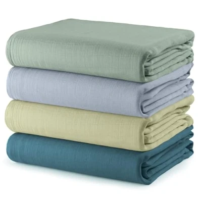 Image of Comfy Cubs Muslin Baby Blanket for Newborn, Swaddle Blanket, Neutral Receiving Boys and Girls (Sage, Pacific Blue, Fern, Neptune)