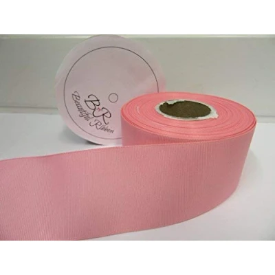 Image of Beautiful Ribbon 2 metres of 50mm Grosgrain Ribbed Light Pink Double Sided 50 mm 5cm 2&quot; Inch