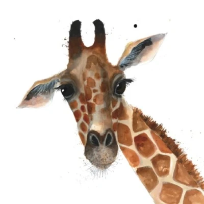 Image of Giraffe Animal Magic Square Art Greeting Card Blank Inside Any Occasion