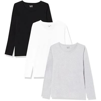 Image of Berydale Womens Bd159 Long sleeved Shirt, Black / Light Grey Heather White, L UK