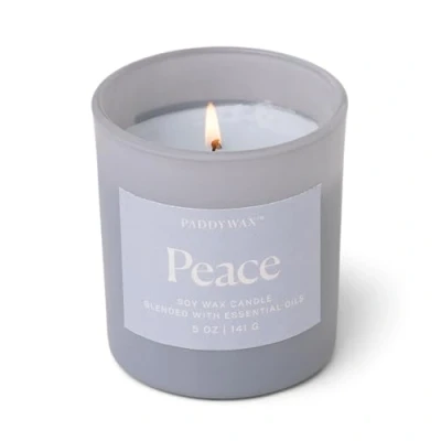 Image of Paddywax Scented Candles Wellness Collection Frosted Glass Candle Fragranced with 100% Essential Oils, 141g, Blue Peace