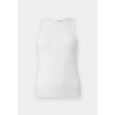 Image of Selected Femme Slfanna O NECK TANK Top, Women&#039;s, Size: 10, Snow white