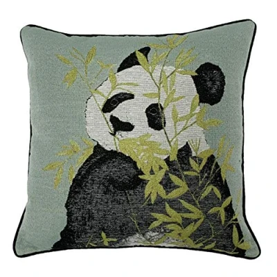 Image of furn. Pandas Cushion Cover, Green, 45 x 45cm