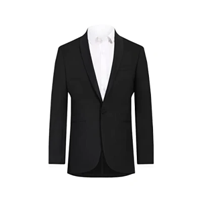 Image of Dobell Mens Black Tuxedo Dinner Jacket Regular Fit Shawl Lapel 38R