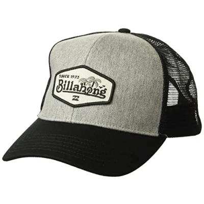 Image of Billabong Men&#039;s Walled Adjustable Mesh Back Trucker Hat Baseball Cap, Black/Grey, One Size