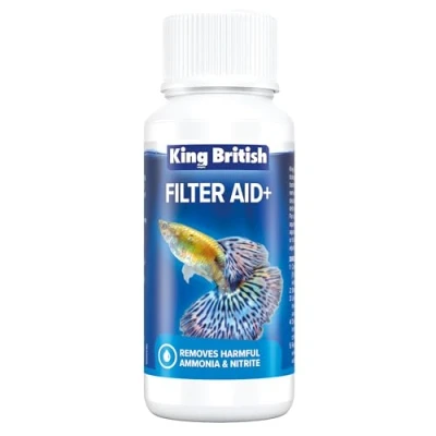 Image of King British Filter Aid+ 100ml For Cleaner &amp; Clearer Water Boosts the Aquarium’s Biological Removes Harmful Ammonia Nitrite Coldwater, Tropical Marine Aquariums