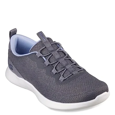 Image of Skechers Women&#039;s Vapor Foam LITE, Charcoal Mesh/Light Blue Trim, 2 UK