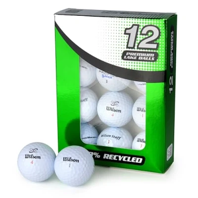 Image of Second Chance Recycled Lake Golf Balls, Used Balls 12 Pack Grade A for Wilson White