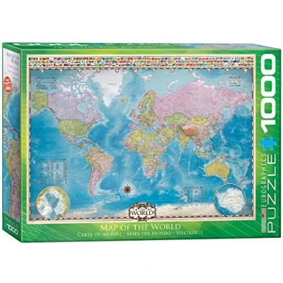 Image of Eurographics 6000 0557 Map of the World with Flags Puzzle, Various, 48 x 68 cm