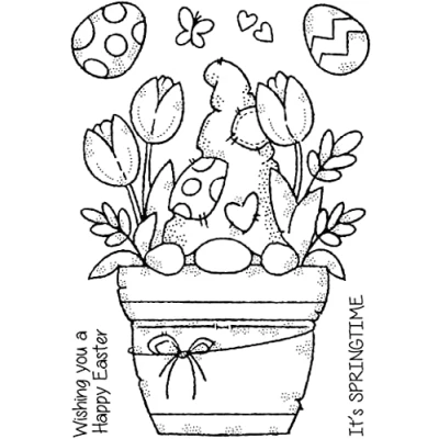 Image of Woodware Francoise Collection Flower Pot Gnome Clear Stamp, A6