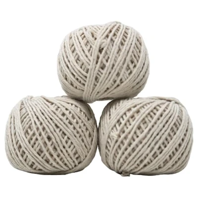 Image of 3 x fiXte Cotton Twine Balls 45M per Roll Arts Crafts Garden Applications Kitchen Food and Meat Preparation Gift Parcel String