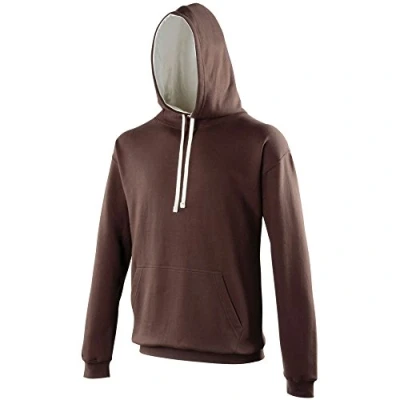 Image of AWDis Men&#039;s Varsity Hoodie, Multicoloured (Heather Grey/Jet Black), Large