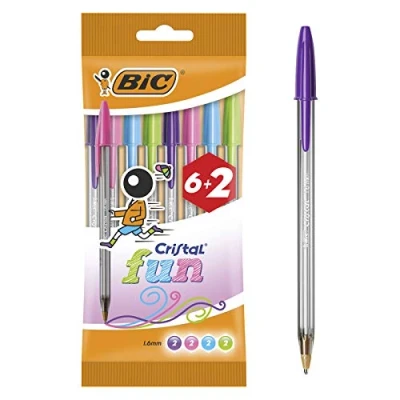 Image of BIC 8963811 â“ Pack of 6 + 2 Pens, Multi Colour