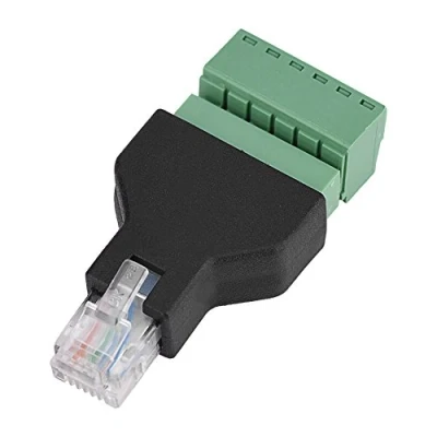 Image of VBESTLIFE Ethernet RJ12 6P6C Male to Screw Terminal 6 Pin Splitter with Shield Plug CCTV Adapter Connector