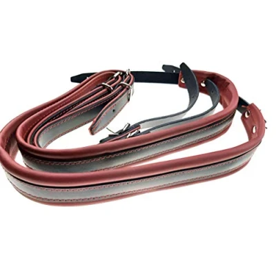 Image of Accordion Strap Leather 4 cm Red Shoulder
