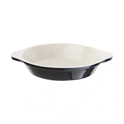 Image of Vogue Black Round Gratin Dish 30X150mm 400ml Cast Iron Baking Roaster