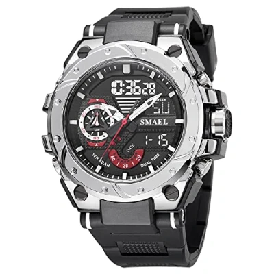 Image of AIMES Men Watches Sports Outdoor Military Watch for Waterproof Tactical Analog Digital Date Alarm Stopwatch Multi Function Tactics Big Face Wristwatch Men, A Silver, sport fashion casual