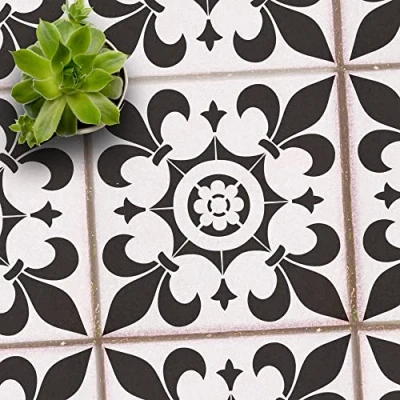 Image of 2 x Patio Stencil for Garden Slabs 45x45 cm 1x Large Pattern Cambridge