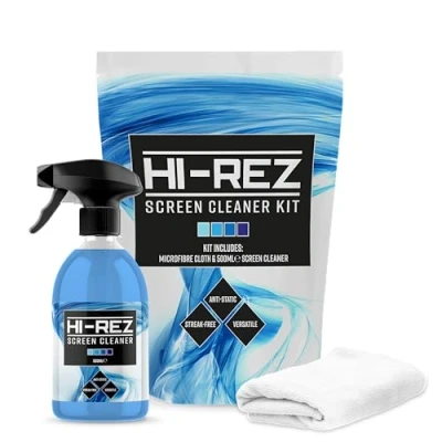 Image of Hi Rez Screen Cleaner Spray for TV, Laptops, Computers, Monitors, Phones Cleaning Kit 500ml with Microfibre Cloth