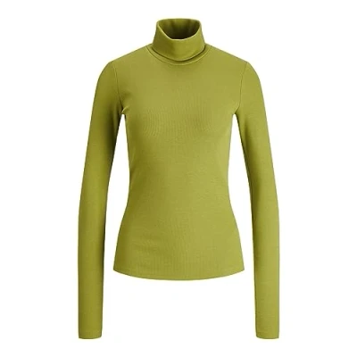 Image of JACK &amp; JONES JJXX Women T shirts Roll Neck, Long Sleeves, Stretch Fit for Casual and All Day Wear [Colour Woodbine; Size L]
