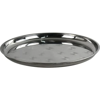 Image of Lavv Housewares Circle Patterns Stainless Steel Round Serving Tray Platter Plate (40cm)