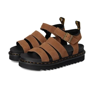 Image of Dr. Martens Blaire Platform sandals, Women&#039;s, Size: 5, Desert brown tumbled nubuck Suede